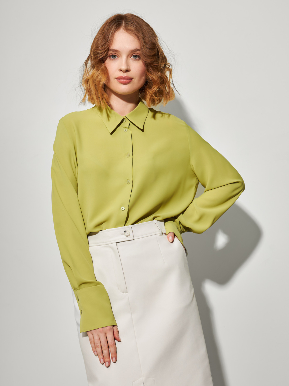 Зеленая блузка - рубашка